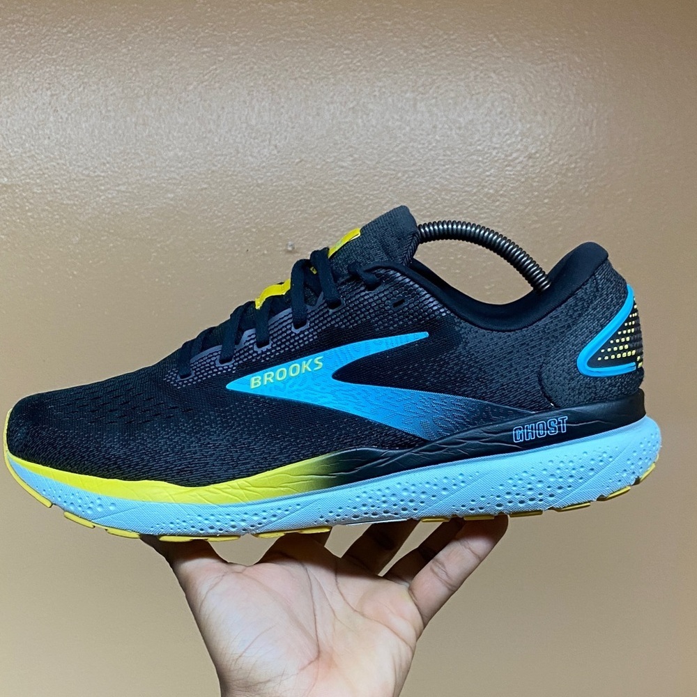 Brooks Ghost 16 Mens Running Sneakers “Black/Forged Iron/Blue” Size 12 Wide - Picture 6 of 16